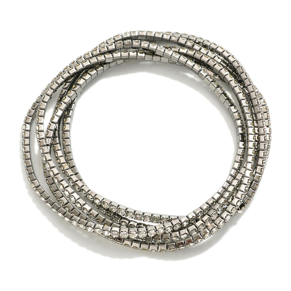 Xena Stretch Bracelet in Pewter