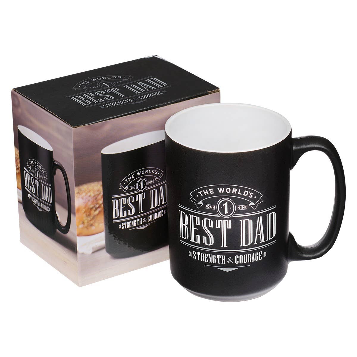 Father’s Day Gift - Mug Black/White Best Dad Josh. 1:9
