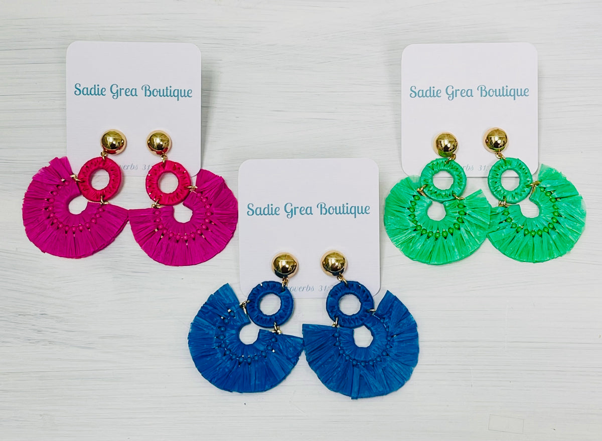 Fan Raffia Dangles