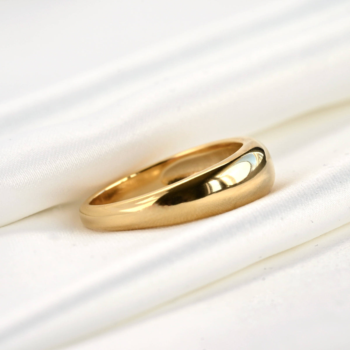 18k Gold Dome Ring - Waterproof Thick Band
