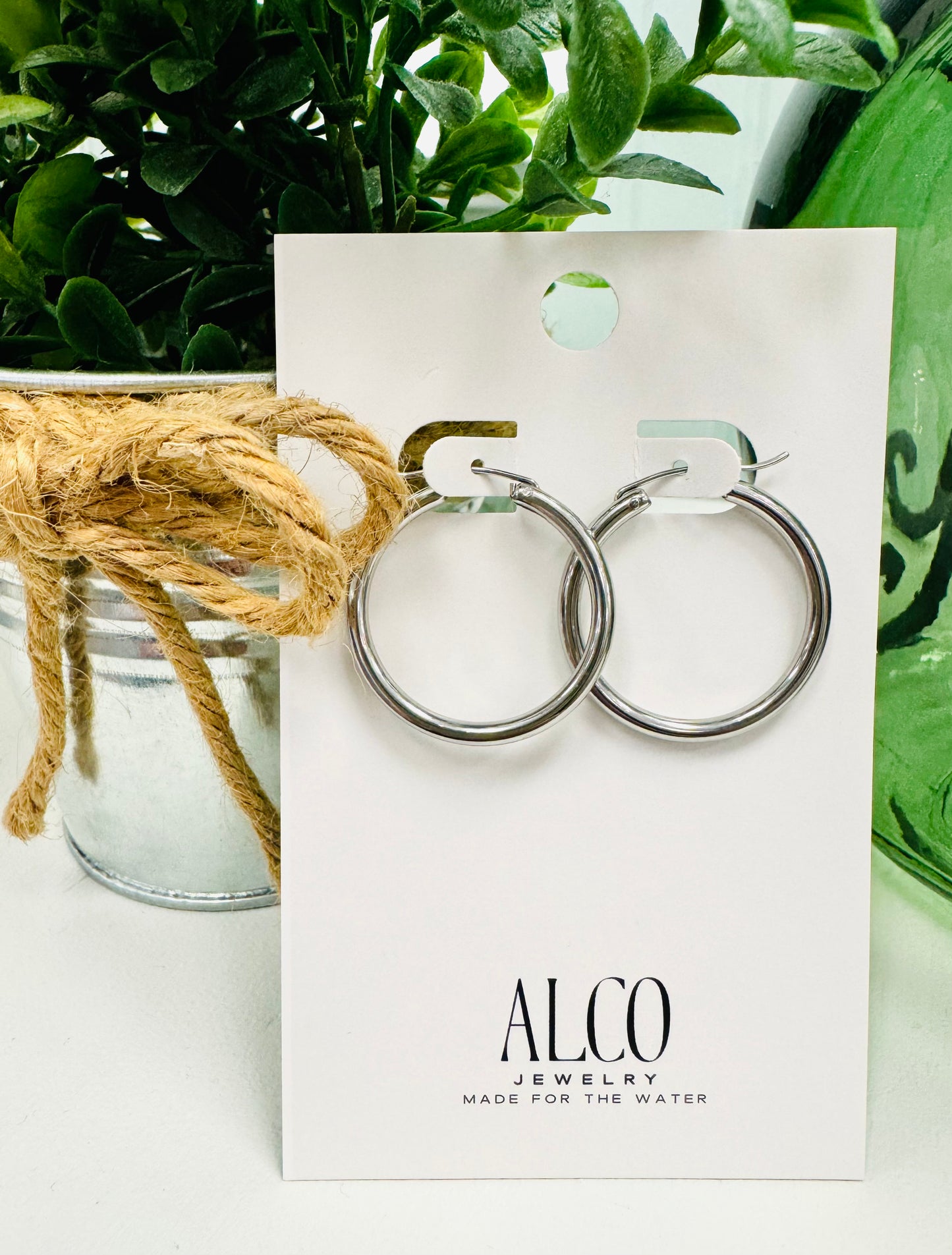 Staple Hoops in Silver ALCO