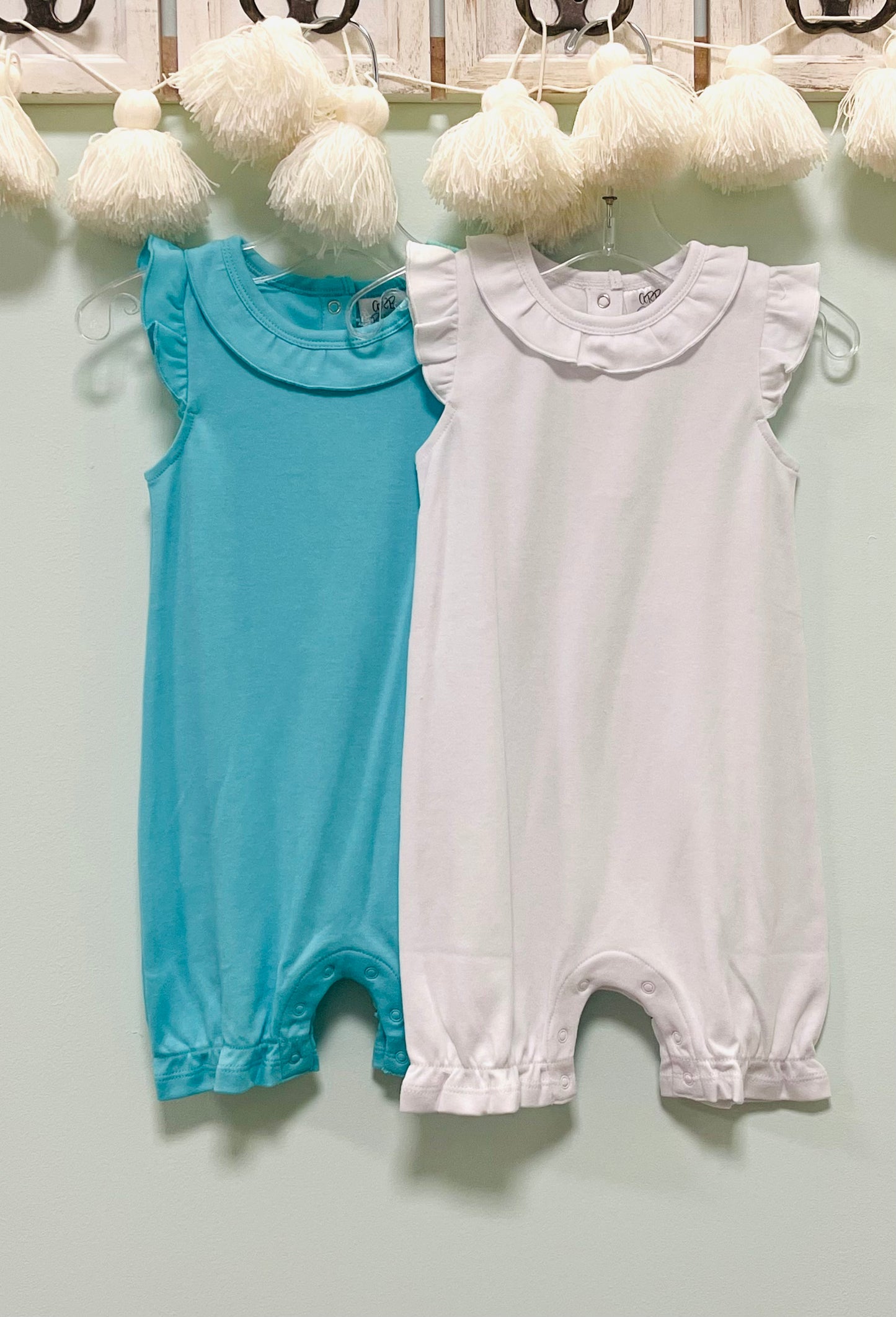 Romper Short Sleeve Neck Ruffle