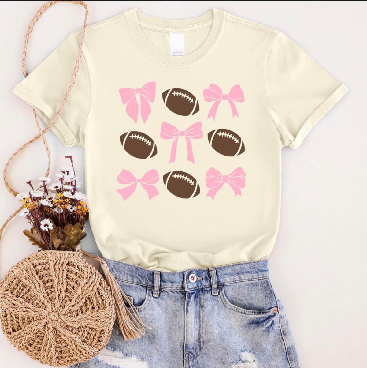 Footballs & Bows Tee