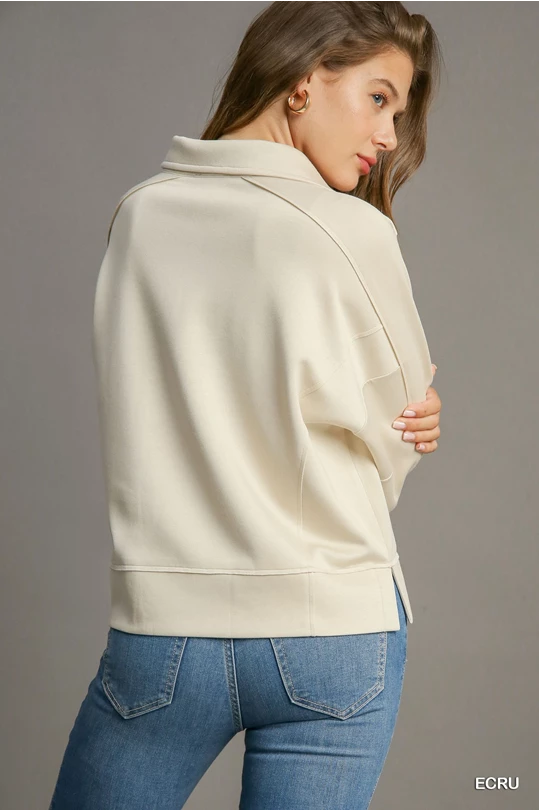 Umgee Luxeknit Sweatshirt in Ecru