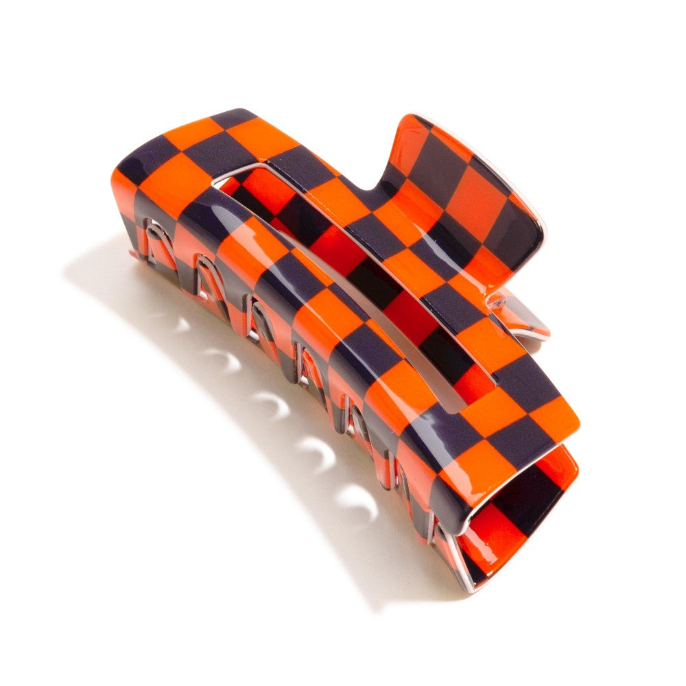 Game Day Claw Clips in Navy and Orange