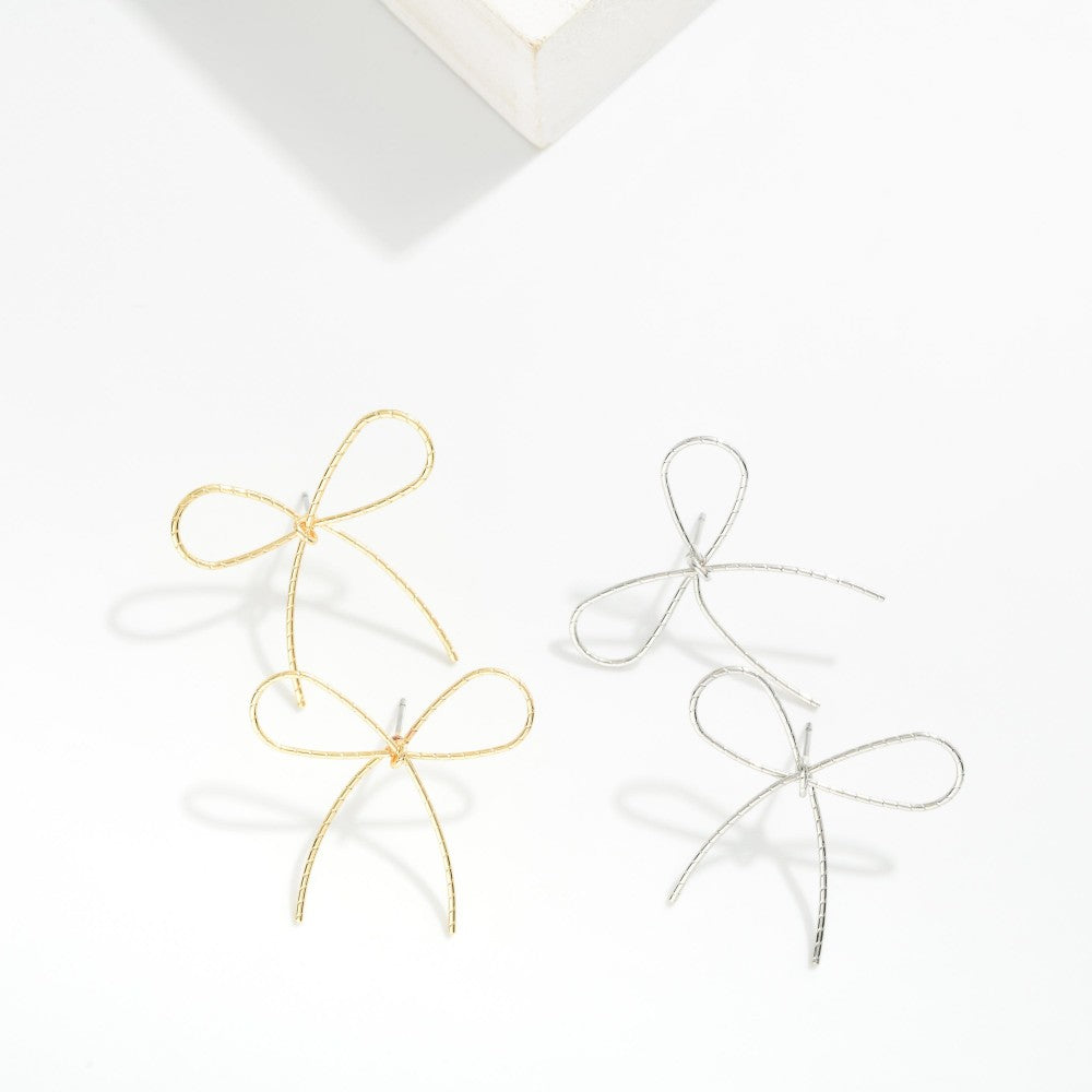 Textured Bow Earrings