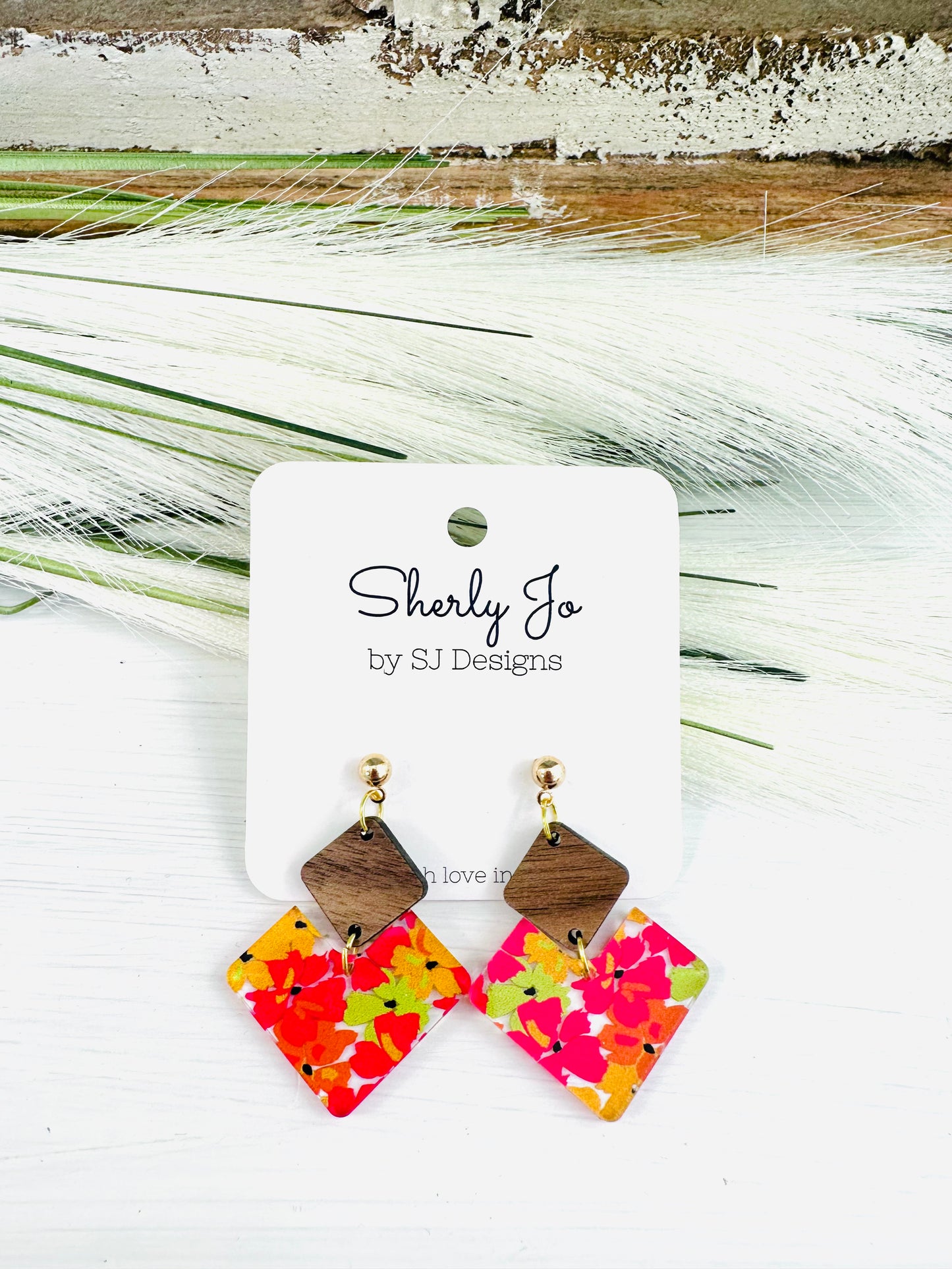 Tropical Floral Dangles by Sherly Jo Designs