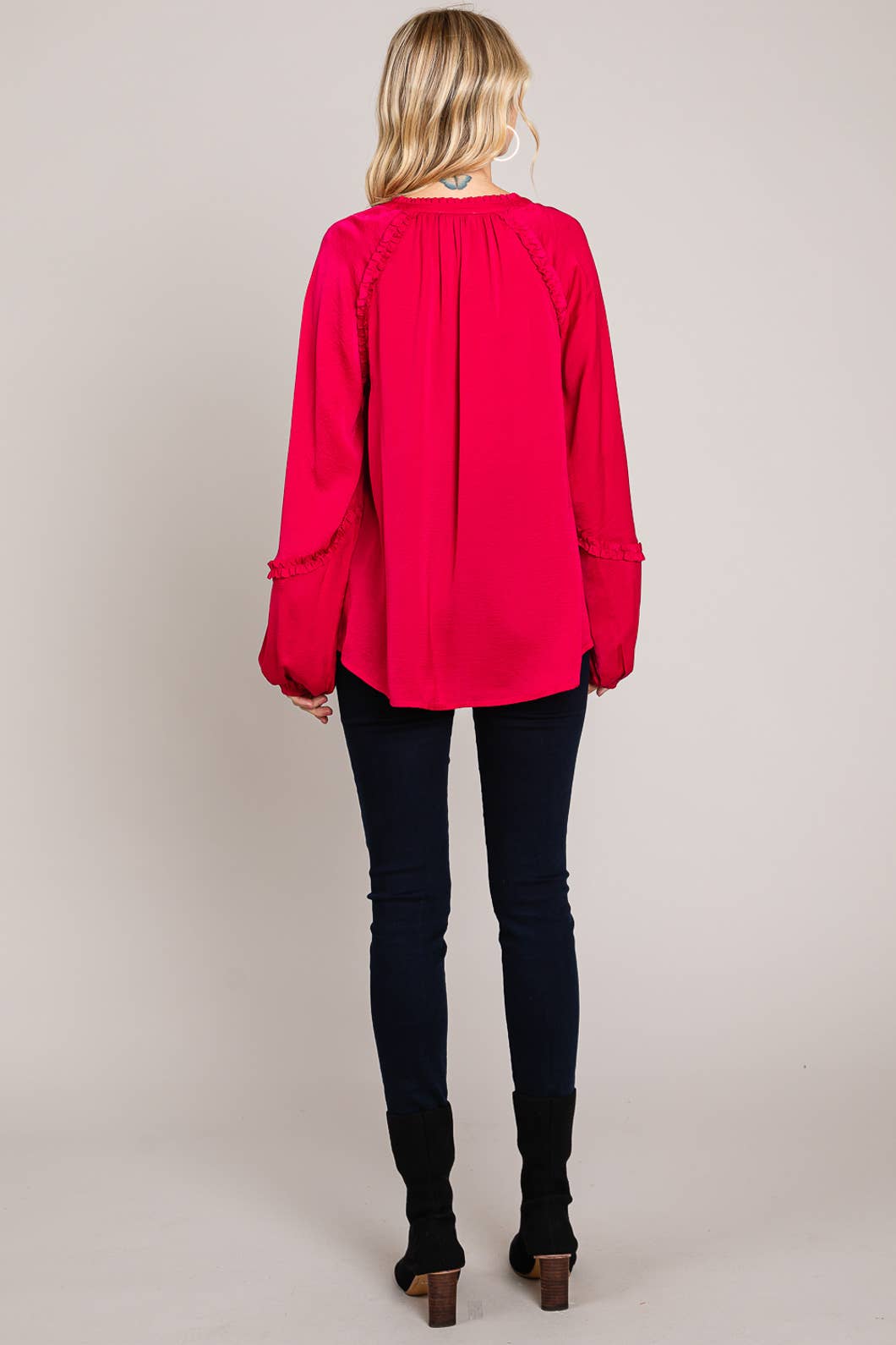 Henley Top in Pink