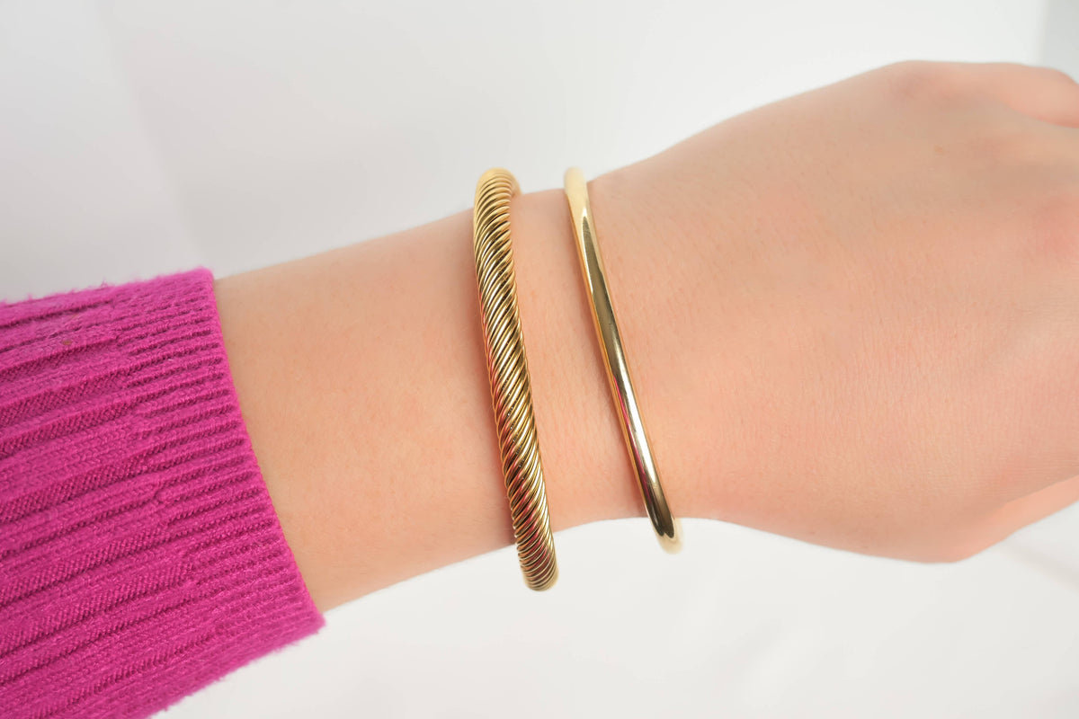 Molten Bangle Gold Cuff Bracelet - Waterproof Bold Cuffs -