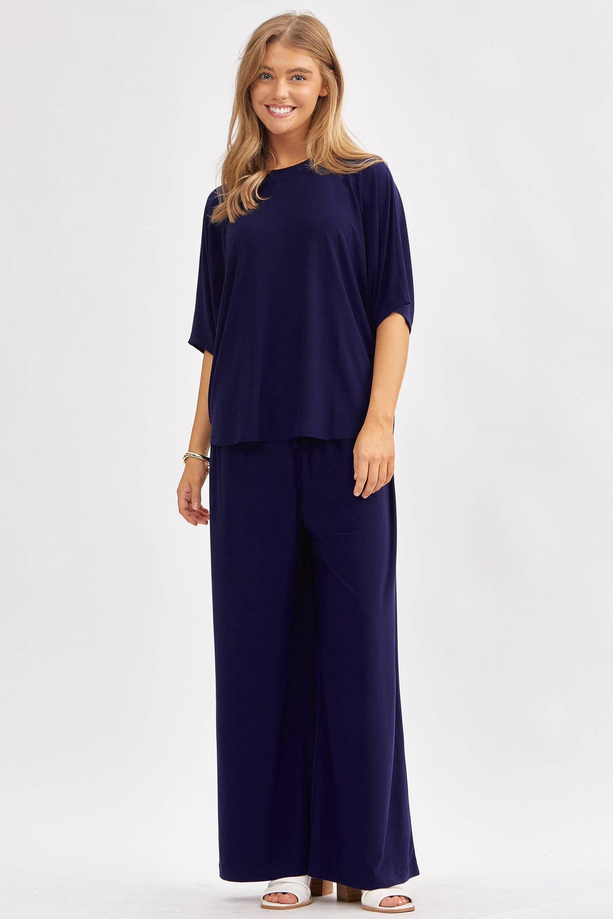 Dear Scarlett Flowy Set in Navy