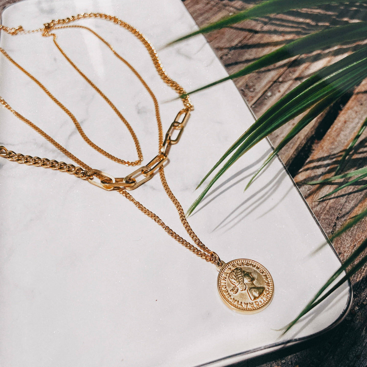 3 Little Birds Necklace: Gold