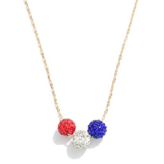 Rhinestone Clusters USA Necklace