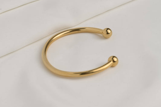 Tunnel Bangle Gold Cuff Bracelet - Waterproof Bold Cuffs -