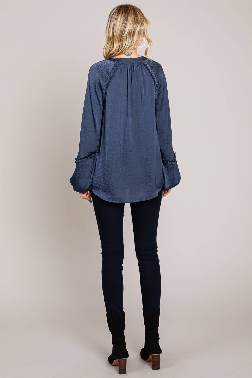 Henley Top in Blue