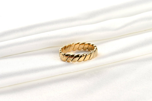 18k Twisted Bold Ring -  Waterproof