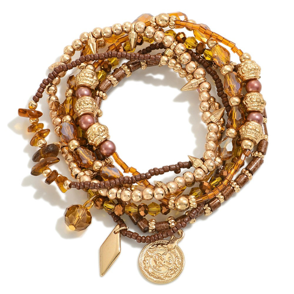 Tess Bracelet Stack in Brown