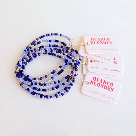 Denim Blues Sprinkle Bracelet: Petite 6.25 inch
