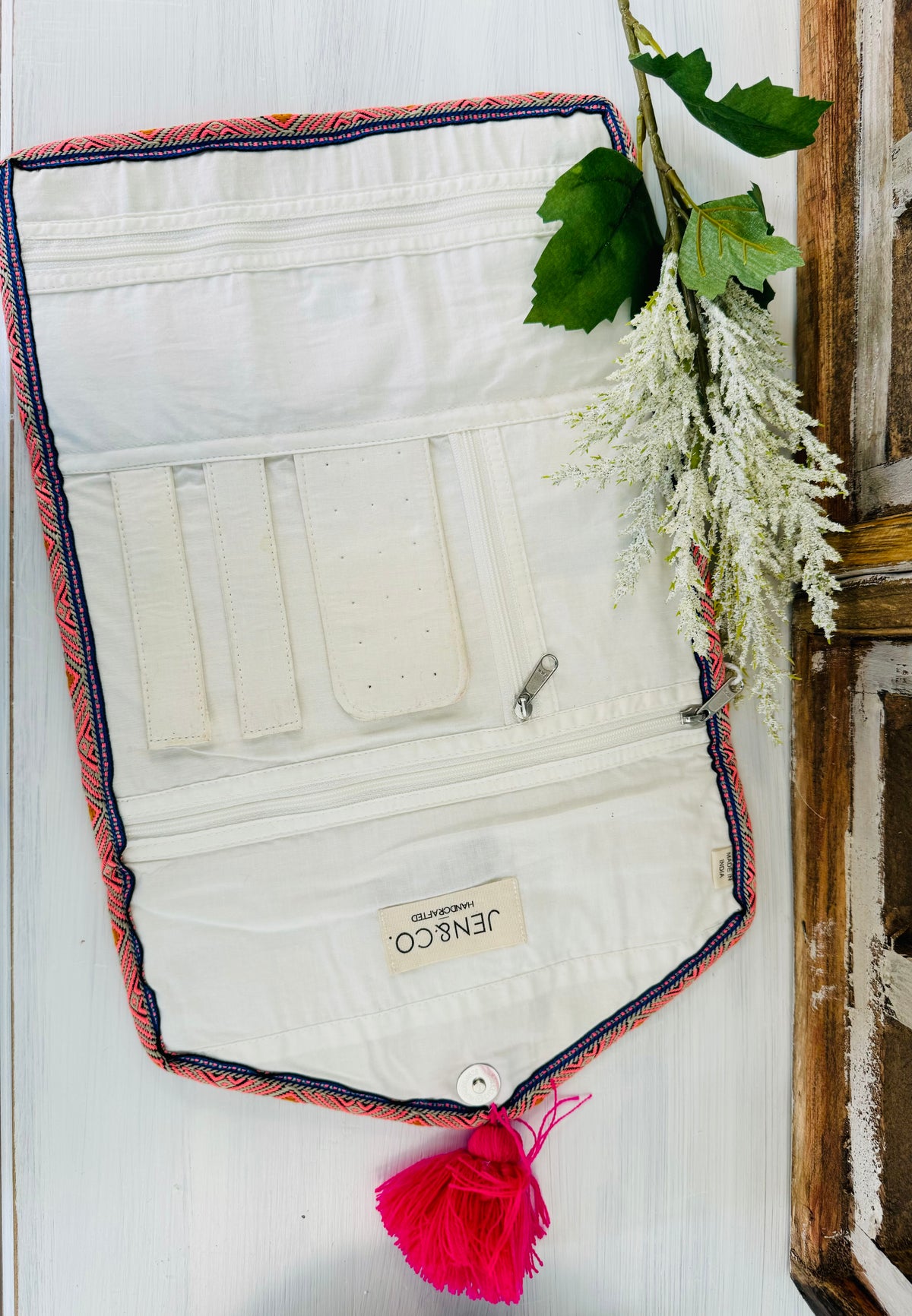 Boho Printed Cotton Jewelry Pouch