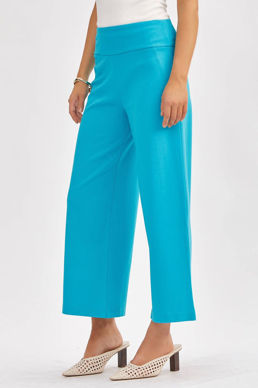 Magic Wide Cropped Pants in Turquoise
