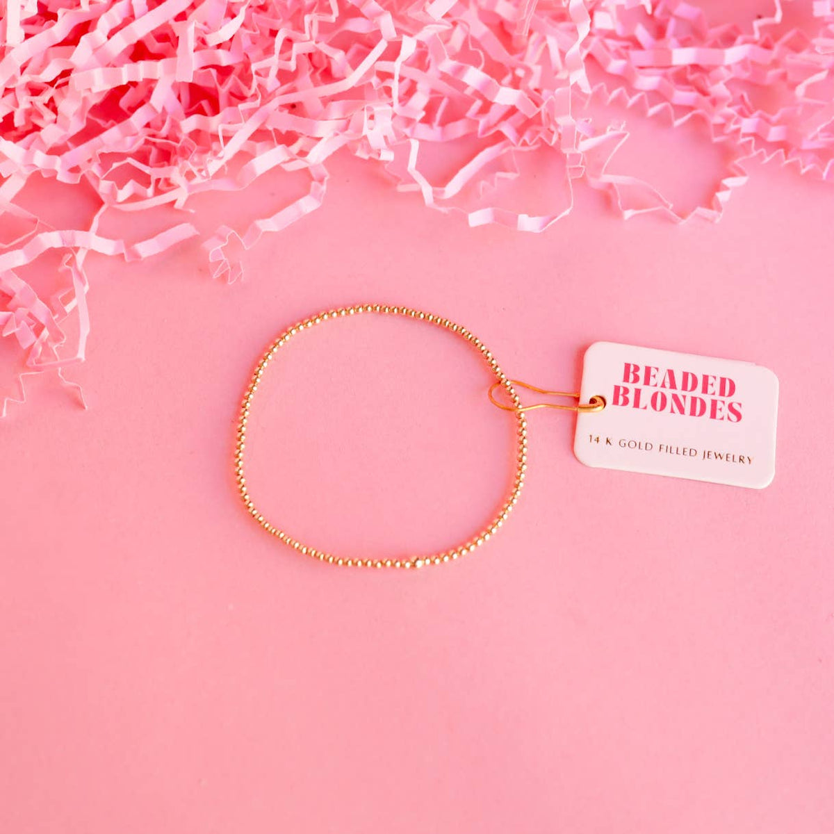 2MM Gold Beaded Bracelet: Standard 6.75 inch