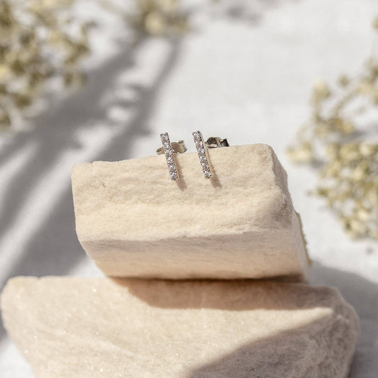 ALCO Boca Bar Studs: Silver