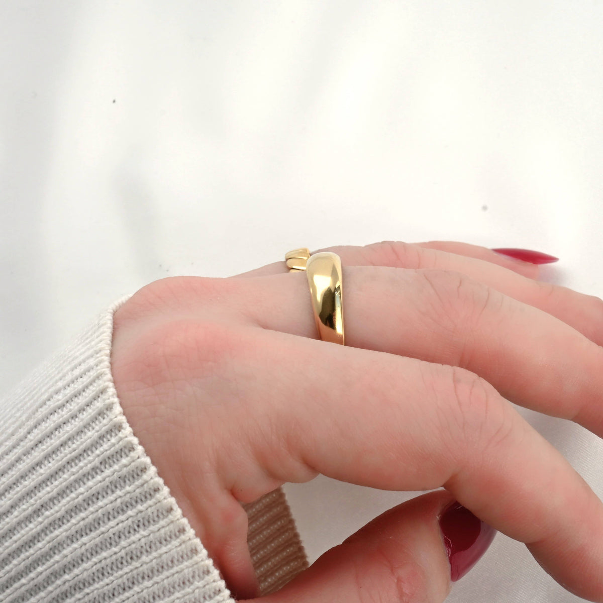 18k Gold Dome Ring - Waterproof  Thick Band