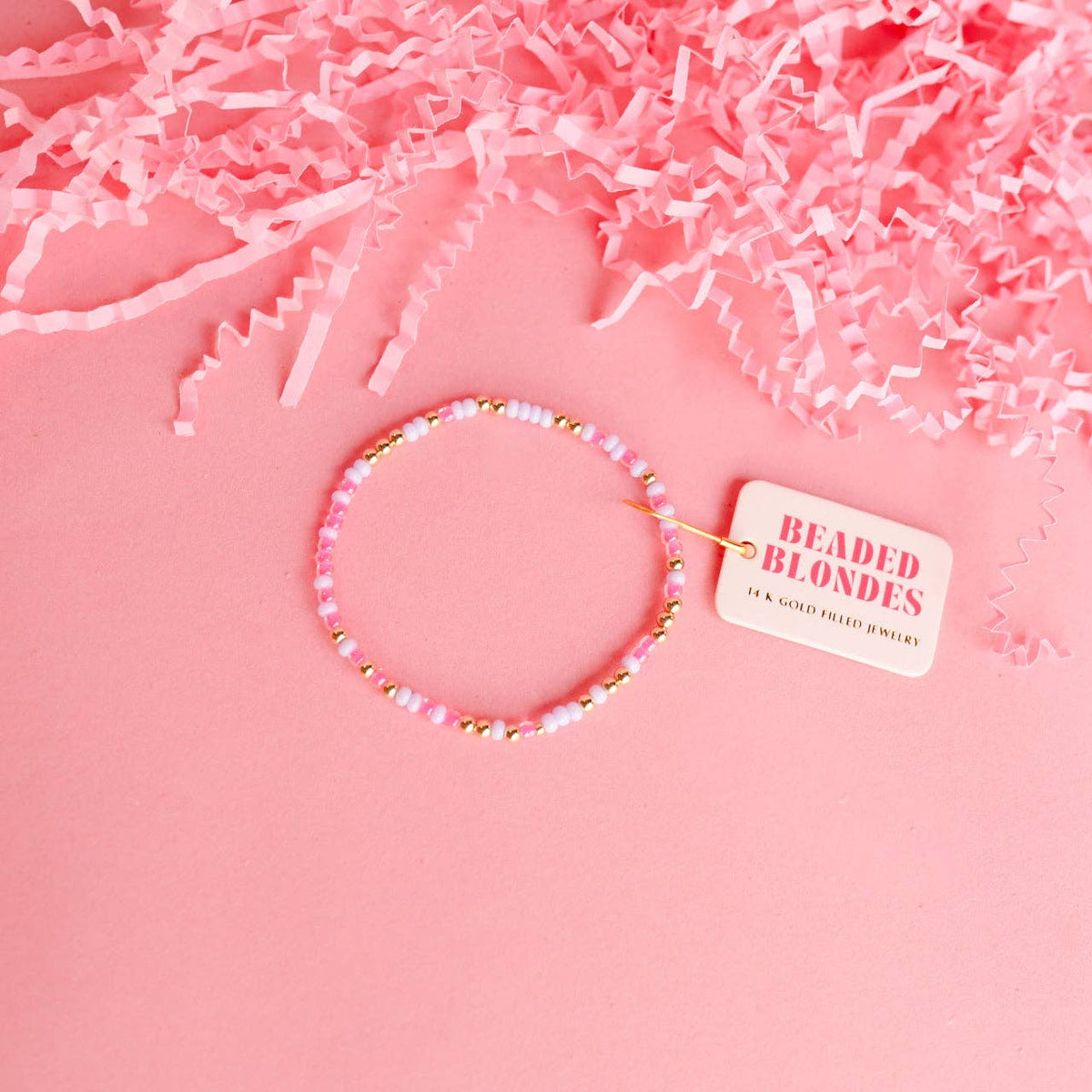 Hot Pink & Lilac Sprinkle Bracelet: Petite 6.25 inch