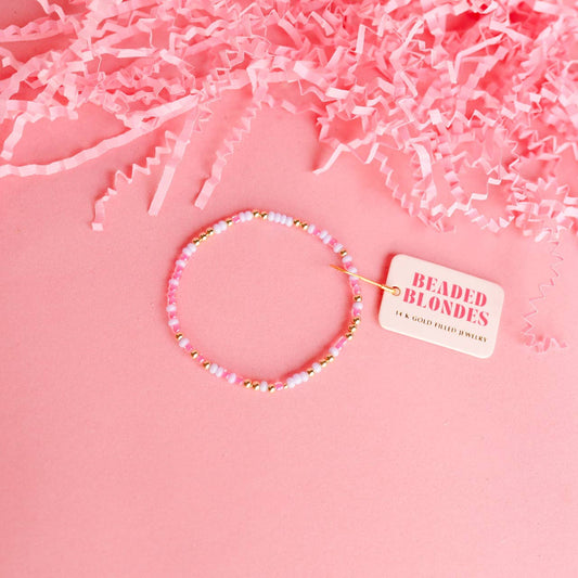 Hot Pink & Lilac Sprinkle Bracelet: Petite 6.25 inch