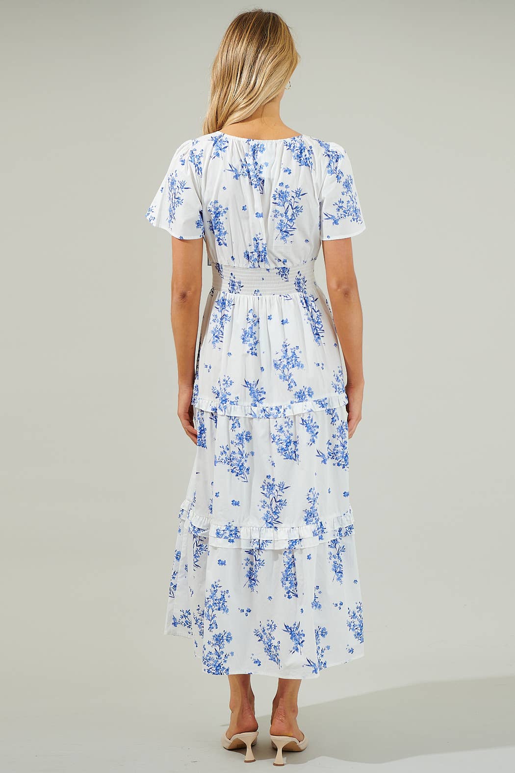 Sugarlips Bestia Floral Palmer Poplin Tiered Maxi Dress