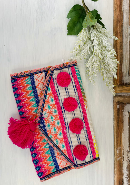 Boho Printed Cotton Jewelry Pouch