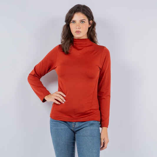 Ryna Fleece Top in Rust