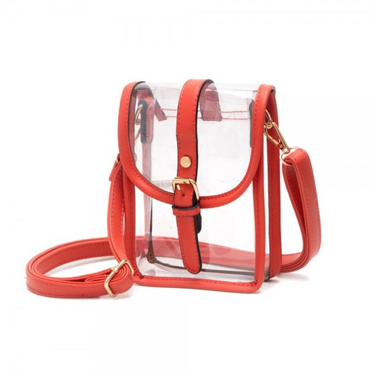Mini Clear Crossbody Bag in Orange