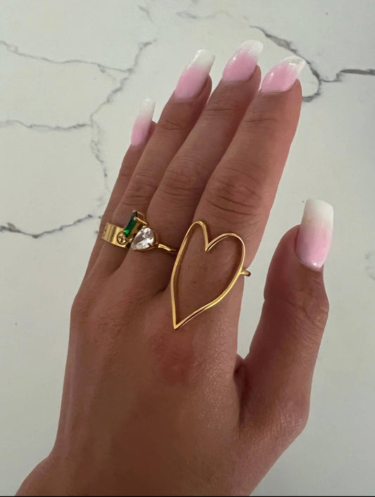 GOLD HEART RING : 8