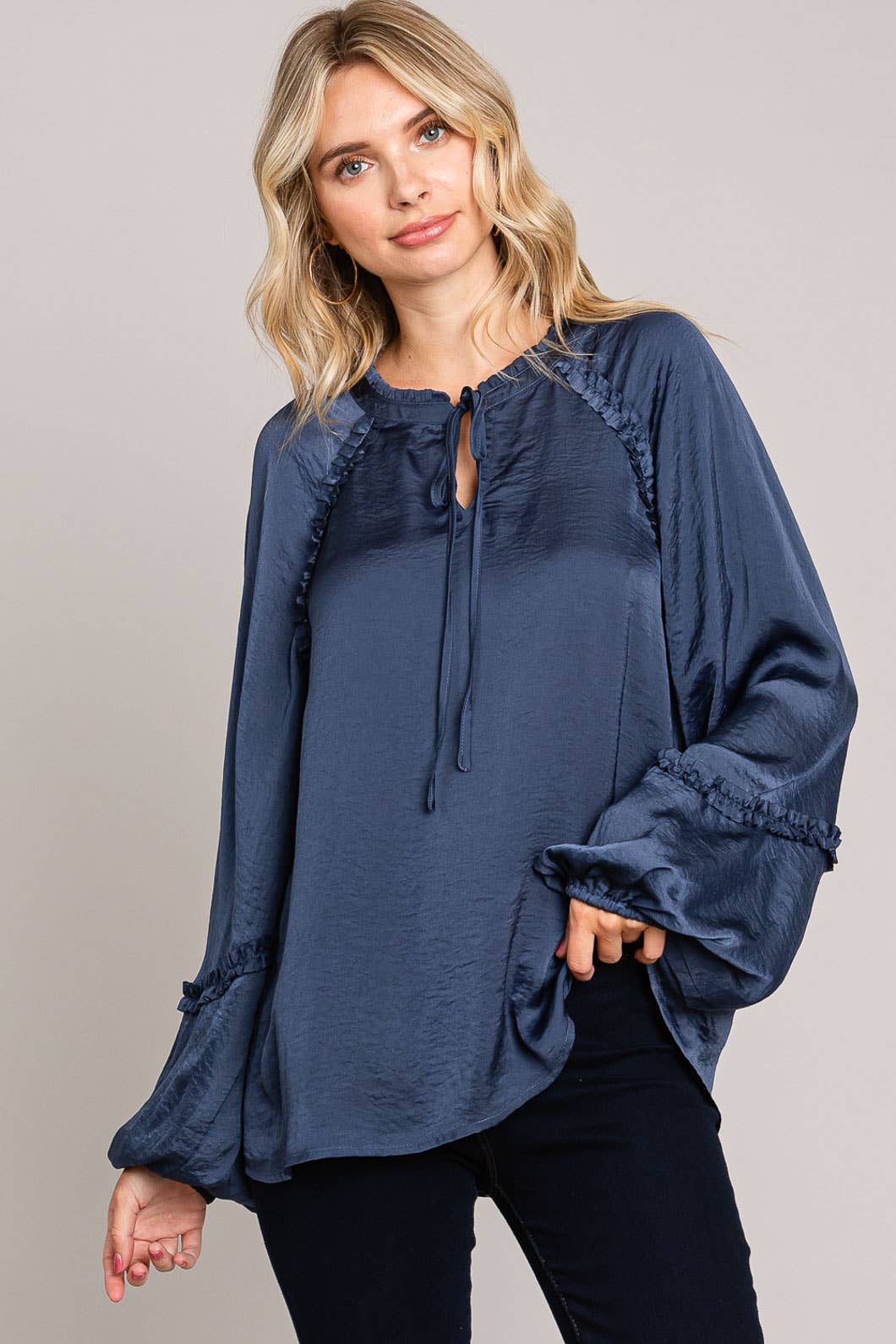Henley Top in Blue