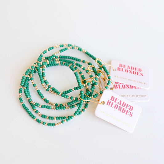 Kelly Green Sprinkle Bracelet: Petite 6.25 inch