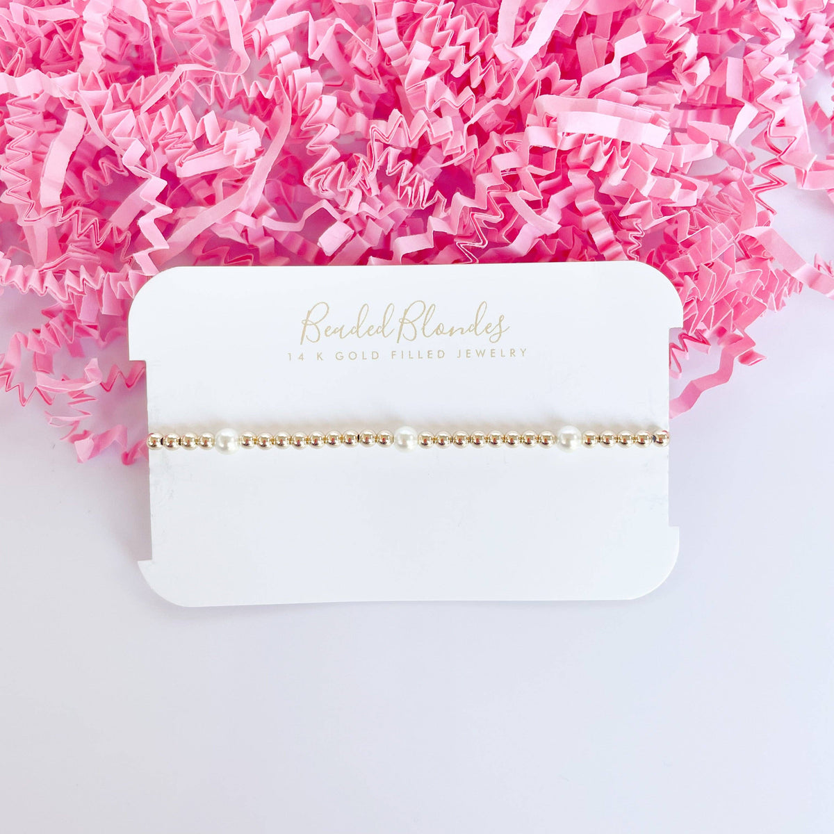 Madi Beaded Bracelet in Gold: Standard 6.75 inch