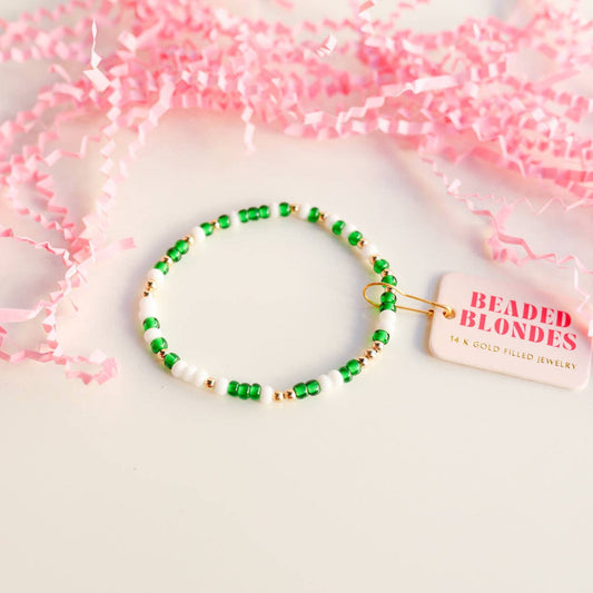 Green & White Game Day Sprinkle: Standard 6.75 inch