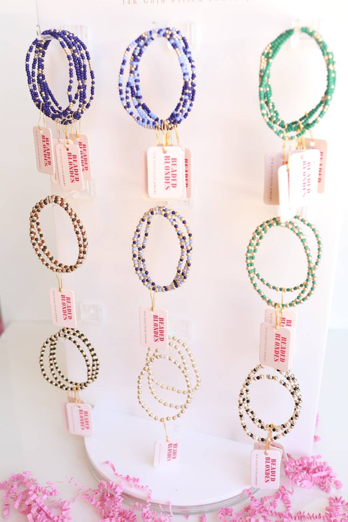 Denim Blues Sprinkle Bracelet: Standard 6.75 inch