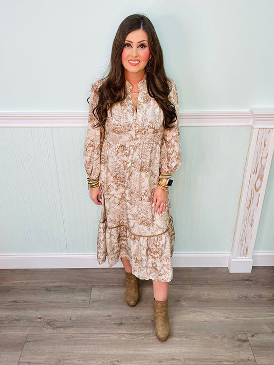 Sophia Dress in Shades of Brown