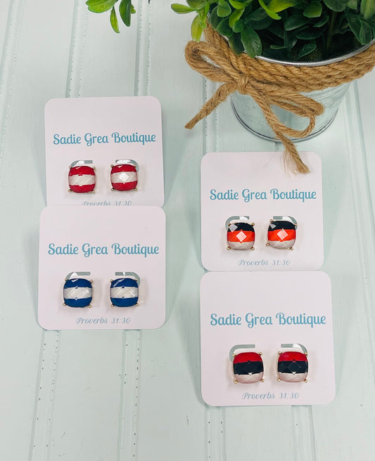 Game Day Faceted Stud Earrings