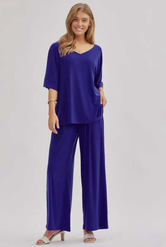 Dear Scarlett V-neck Flowy Set in Royal