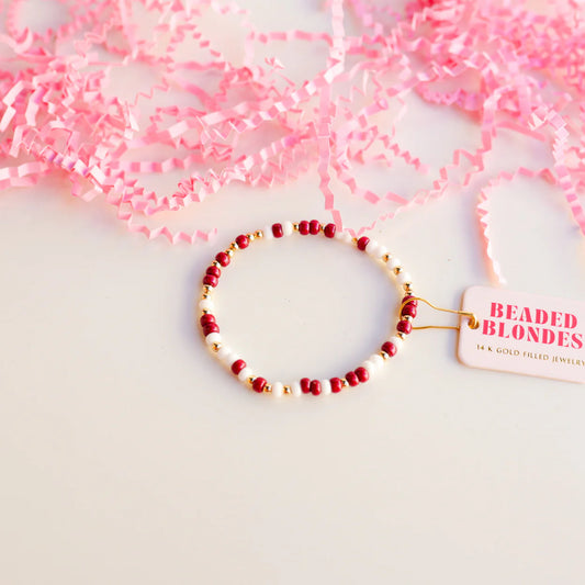 Maroon & White Game Day Sprinkle: Petite 6.25 inch