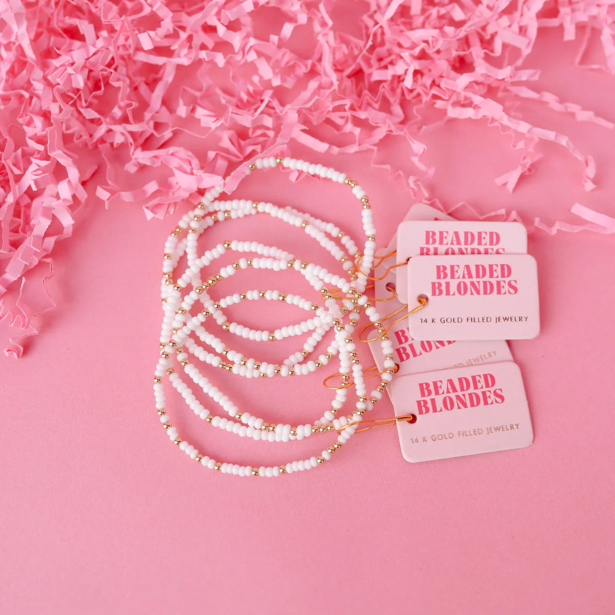 White Sprinkle Bracelet: Standard 6.75 inch