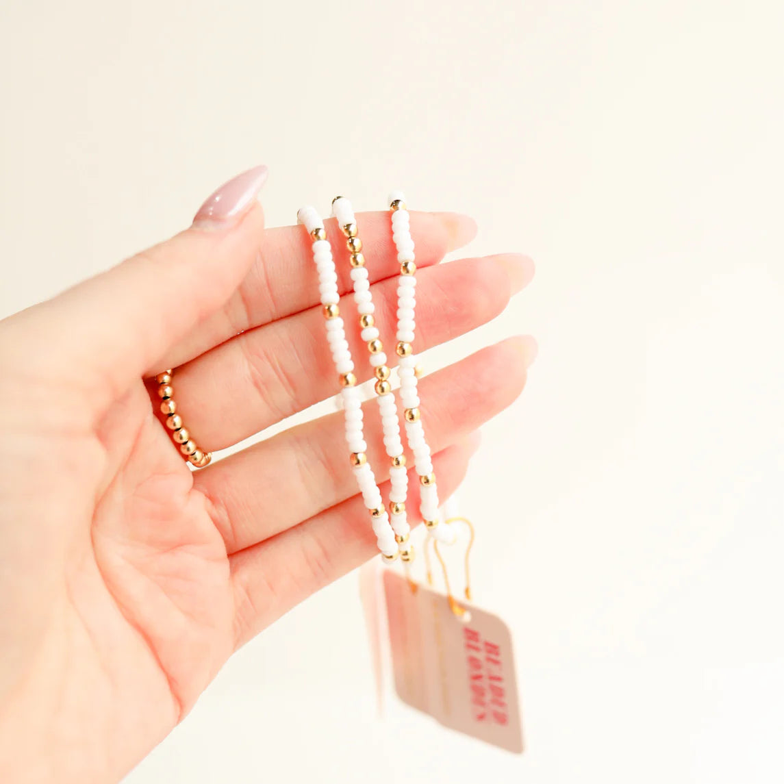 White Sprinkle Bracelet: Standard 6.75 inch
