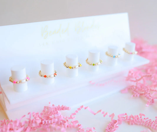 Pearl Poppi Rings in Lime Size 5/6