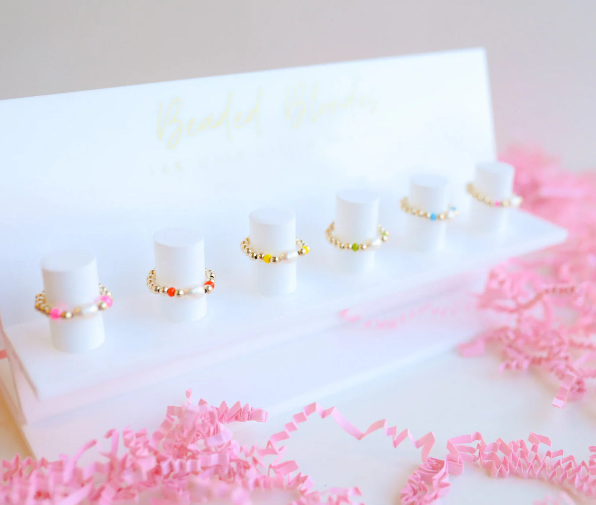 Pearl Poppi Rings in Orange Size 7/8