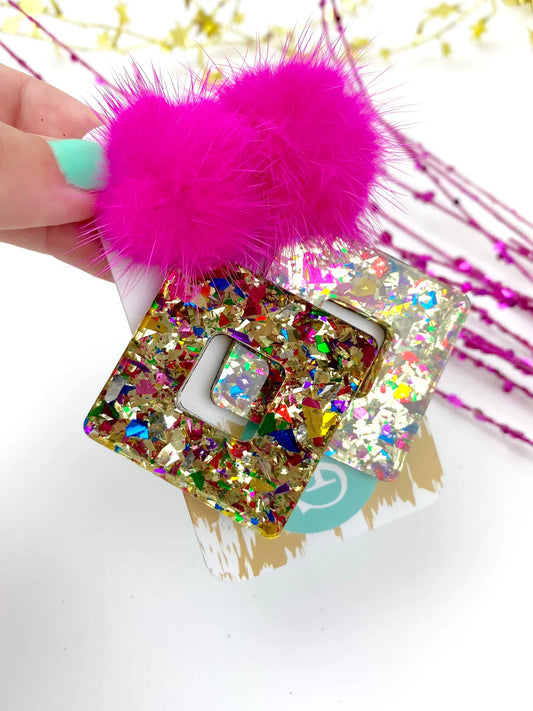 Acrylic Confetti Diamond Dangles - Taylor Shaye
