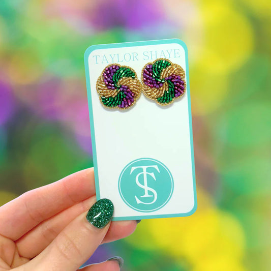 Mardi Gras Cake Studs - Taylor Shaye