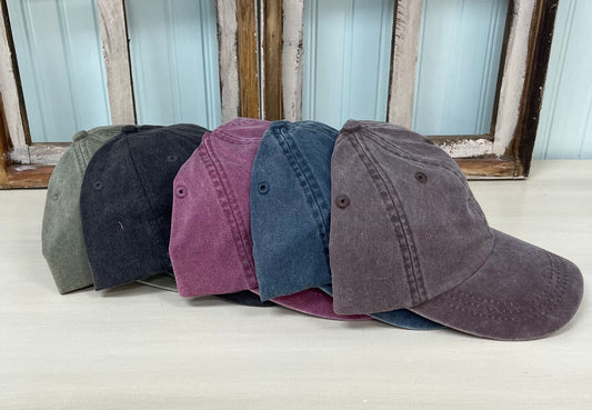 Adams ‘Washed’ Ball Cap with Leather Strap