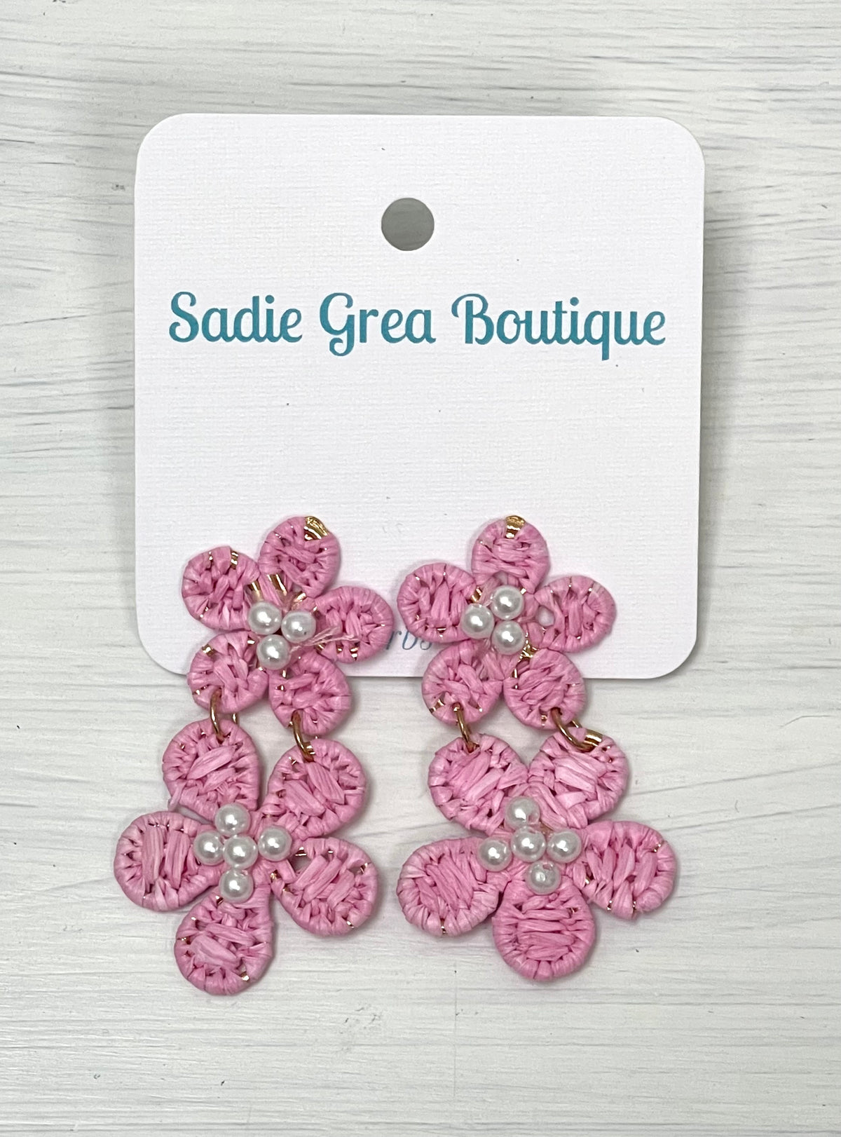 Raffia Flower Dangles
